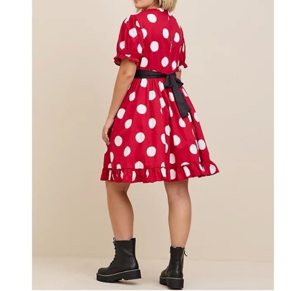 TORRID NWT DISNEY MINNIE MOUSE MINI STRETCH POPLIN DRESS Halloween Costume - Picture 2 of 5